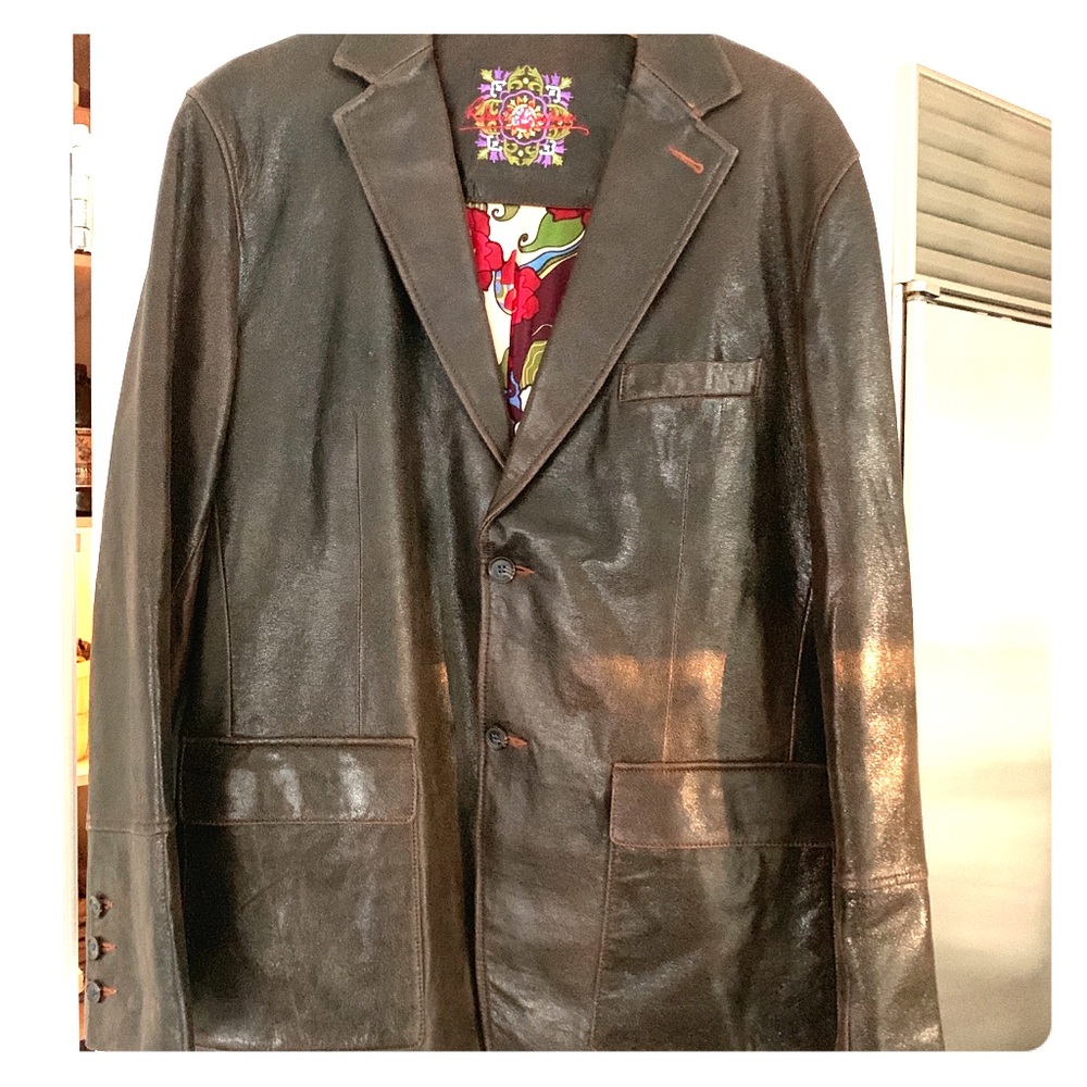 Robert Graham Men’s Genuine Leather Blazer